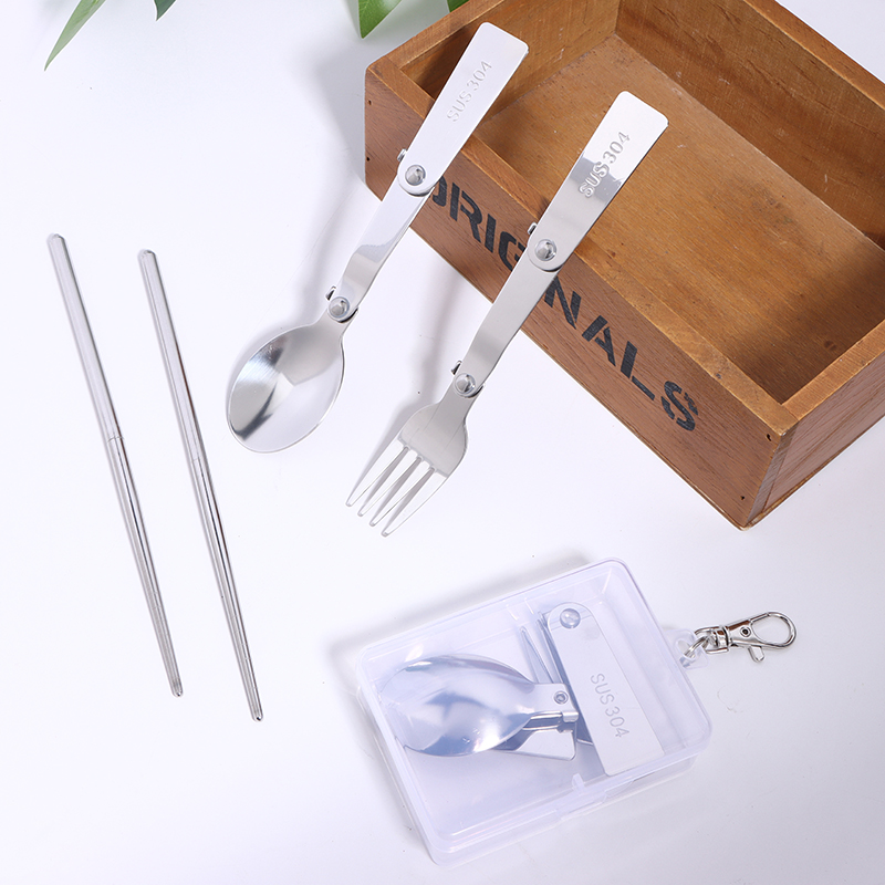 Bamboo Cutlery Set - 1PC/3PCS Stainless Steel Portable Outdoor Cutlery