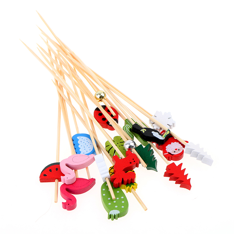 100pcs12cm Bamboo Pick Buffet  - Bamboo Cutlery Set 评论和价格