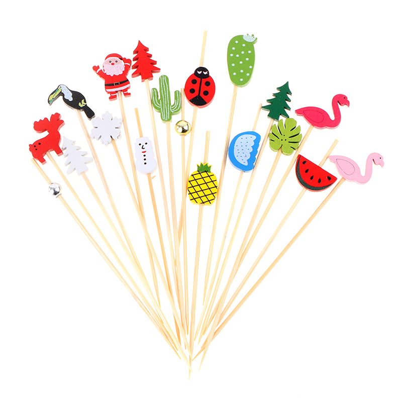 100pcs12cm Bamboo Pick Buffet  - Bamboo Cutlery Set 评论和价格