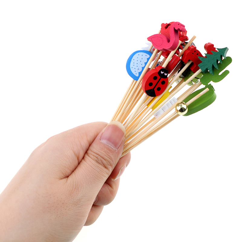 100pcs12cm Bamboo Pick Buffet  - Bamboo Cutlery Set 评论和价格