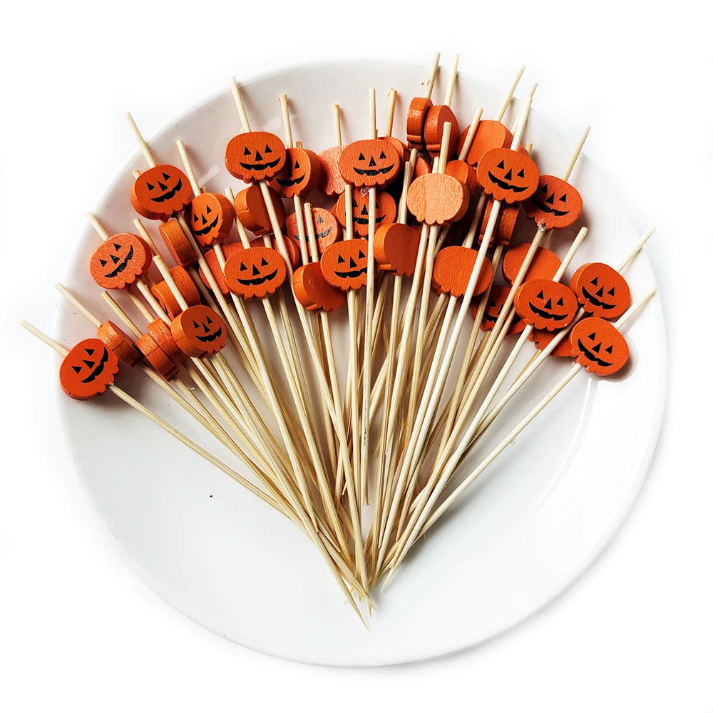 100Pcs Halloween Pumpkin Bambo - Bamboo Cutlery Set 评论和价格