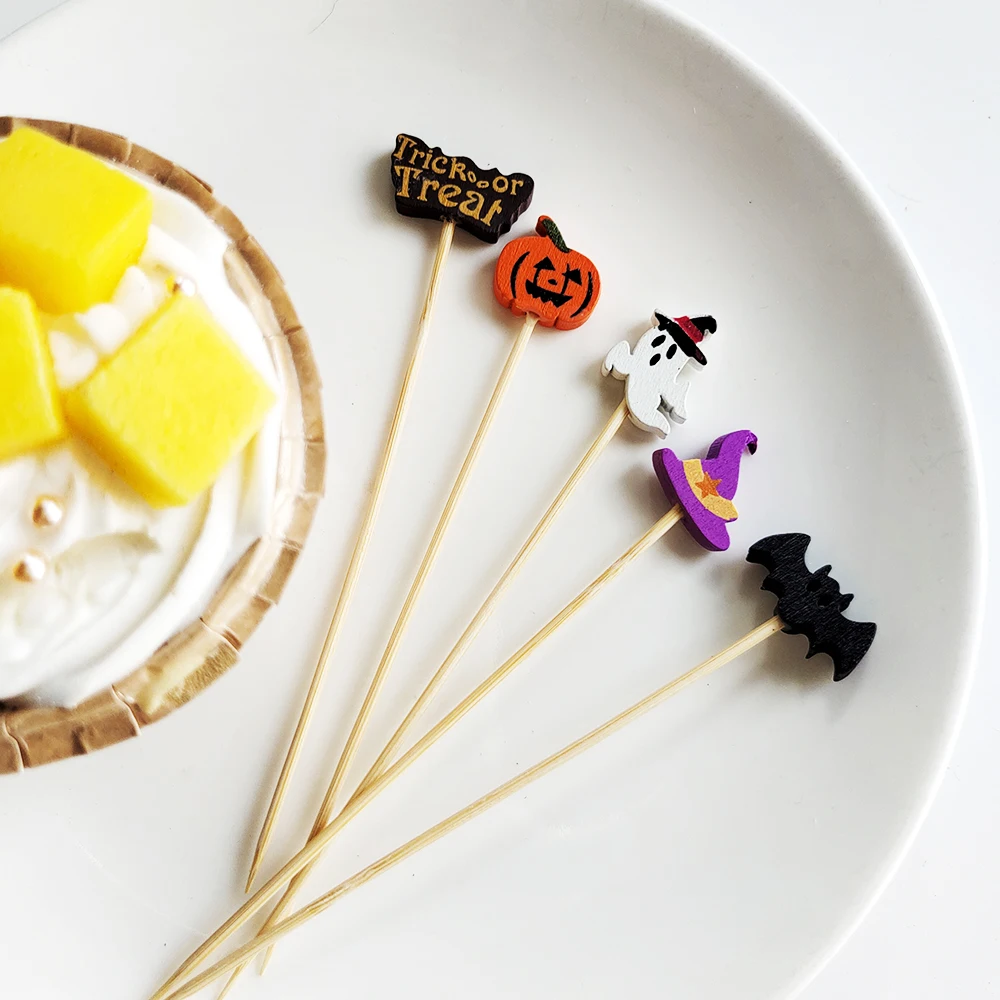 100Pcs Halloween Pumpkin Bambo - Bamboo Cutlery Set 评论和价格