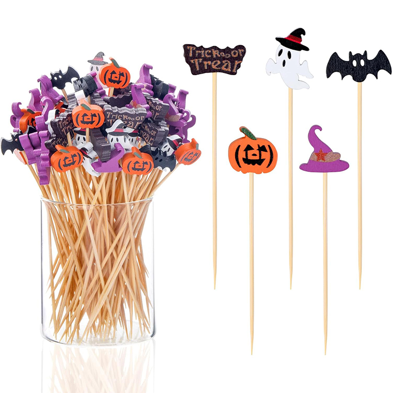 50/100Pcs Halloween Party Toot - Bamboo Cutlery Set 评论和价格