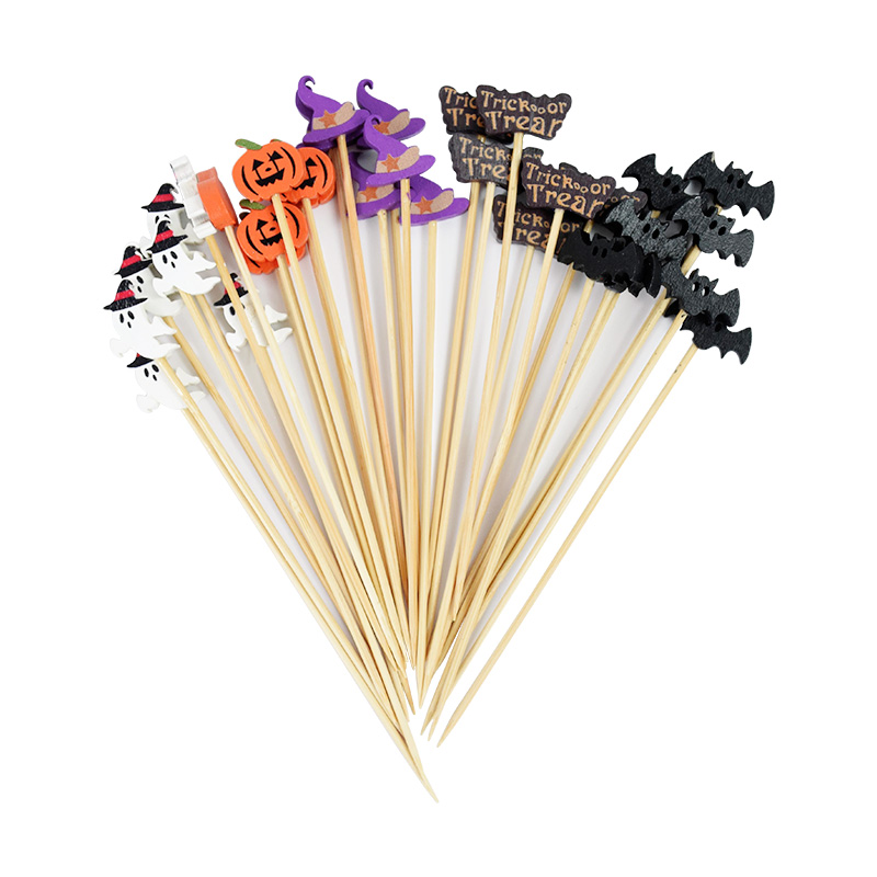 50/100Pcs Halloween Party Toot - Bamboo Cutlery Set 评论和价格