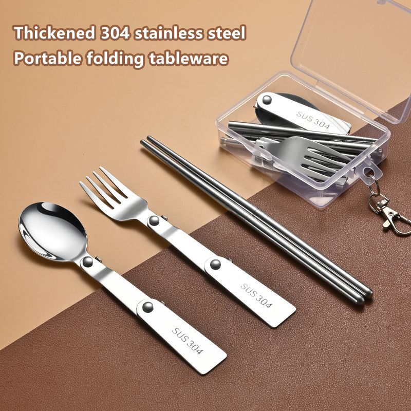 1PC/3PCS Stainless Steel Porta - Bamboo Cutlery Set 评论和价格