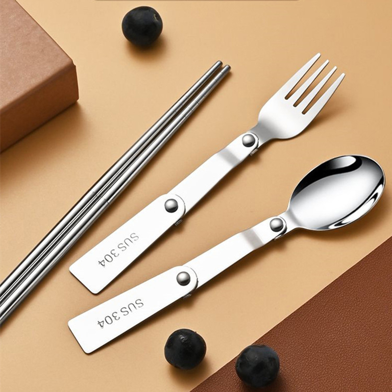 1PC/3PCS Stainless Steel Porta - Bamboo Cutlery Set 评论和价格