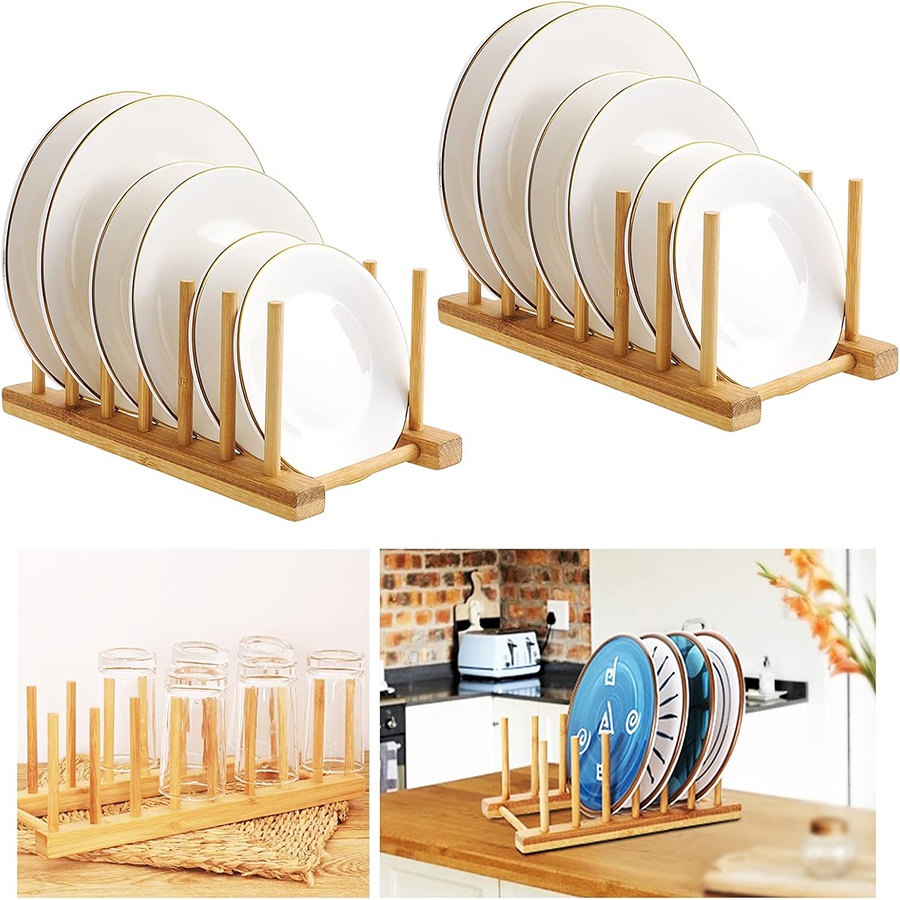 1pcs/2pcs Bamboo Dish Rack, Pl - Bamboo Cutlery Set 评论和价格