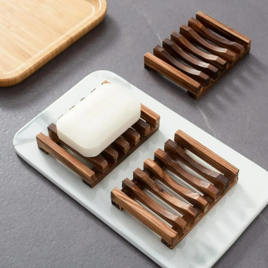 Wooden Soap Dish for Shower Ba - Bamboo Cutlery Set 评论和价格