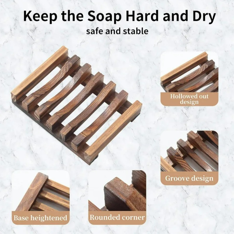 Wooden Soap Dish for Shower Ba - Bamboo Cutlery Set 评论和价格